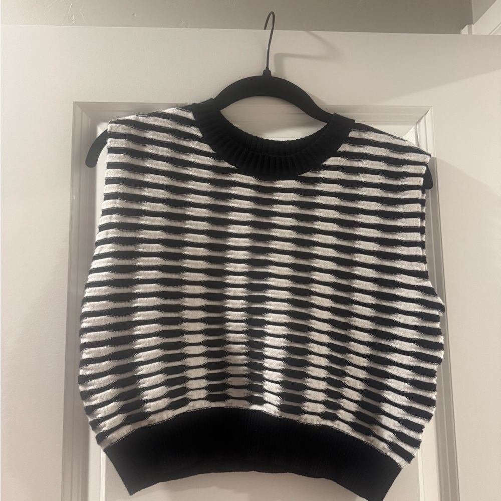Lucy Paris Black and White Striped Tank Top